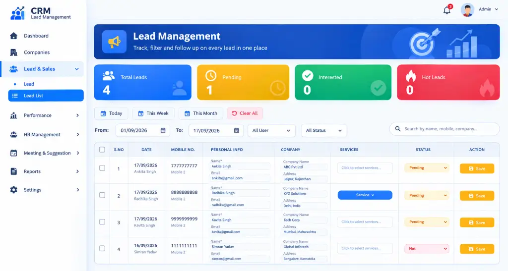 Interested lead converting into a company