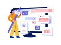 E-Commerce Website Development Illustration
