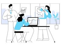 B2B & B2C E-Commerce Solutions Illustration